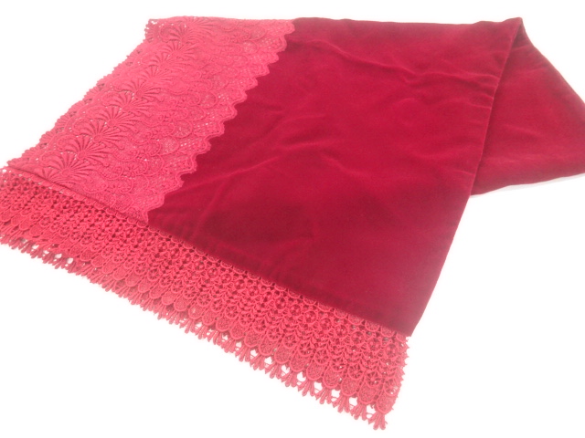 ビロードレース花模様ショール